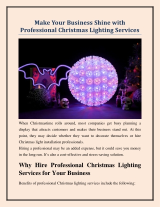 Make Your Business Shine with Professional Christmas Lighting Services