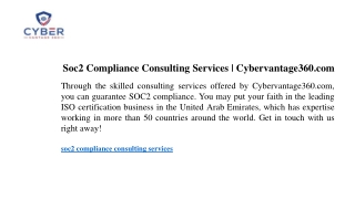 soc2 compliance consulting services