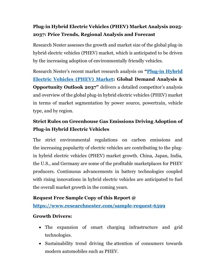 plug in hybrid electric vehicles phev market