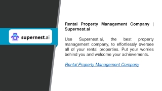 rental property management company supernest