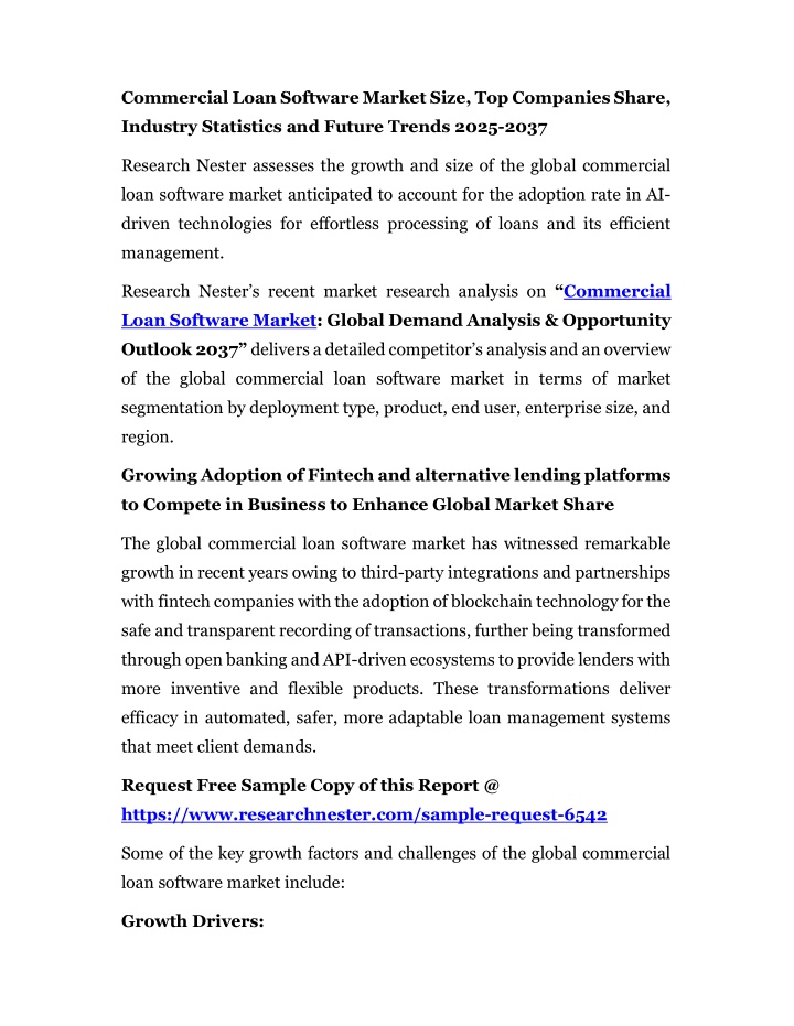 commercial loan software market size