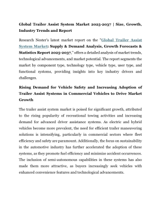 Trailer Assist System Market