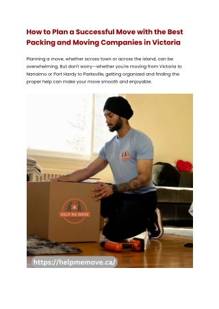 How to Plan a Successful Move with the Best Packing and Moving Companies