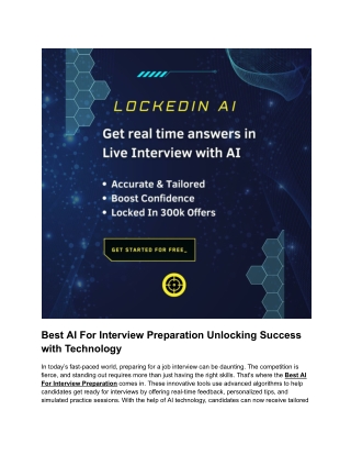 Best AI For Interview Preparation Unlocking Success with Technology