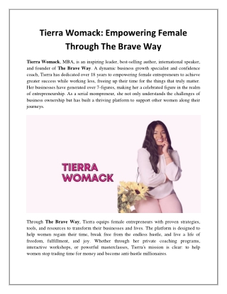 Tierra Womack - Empowering Female Through The Brave Way