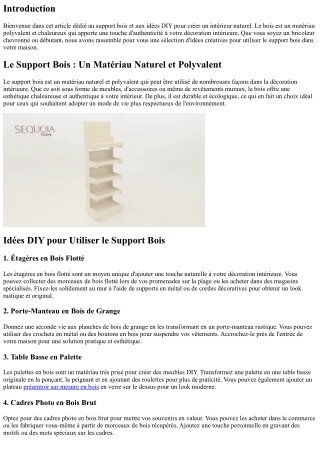 Support Bois : Idées DIY pour un Intérieur Naturel