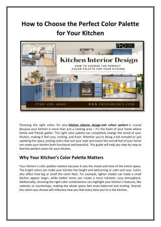 How to Choose the Perfect Color Palette for Your Kitchen