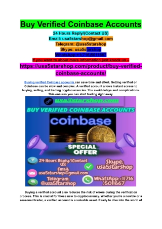 Buy Verified Coinbase Accounts