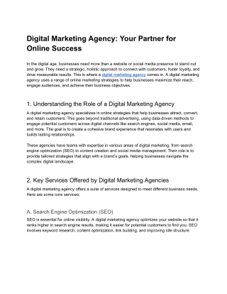 Digital Marketing Agency_ Your Partner for Online Success