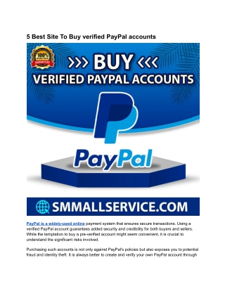 5 Best Site To Buy verified PayPal accounts - Copy