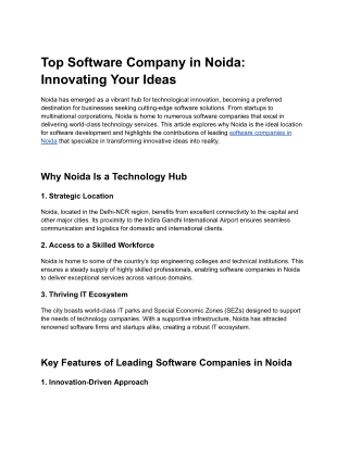 Top Software Company in Noida_ Innovating Your Ideas