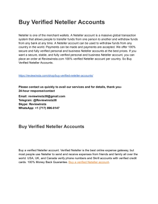 Buy Verified Neteller Accounts