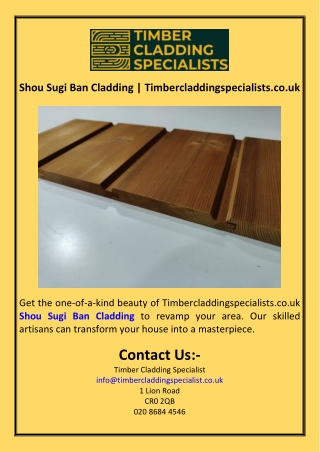 Shou Sugi Ban Cladding  Timbercladdingspecialists.co.uk