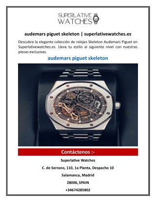 audemars piguet skeleton superlativewatches es