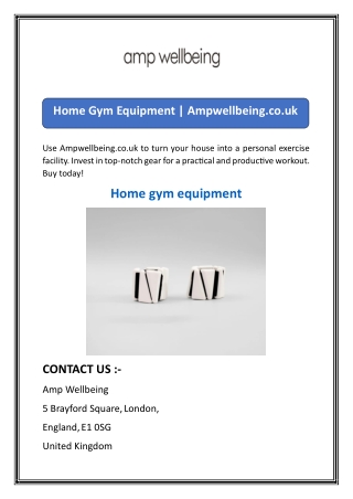 Home Gym Equipment  Ampwellbeing.co.uk