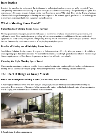 How a Properly Designed Fulfilling Space Can Boost Group Morale