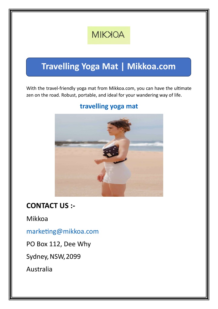 travelling yoga mat mikkoa com