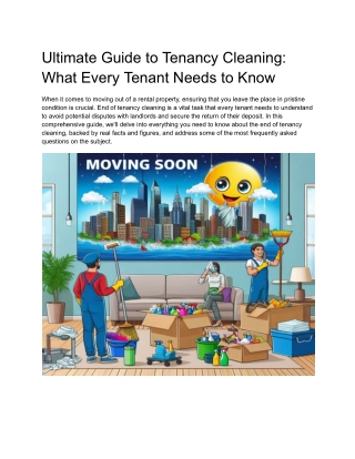 Ultimate Guide to Tenancy Cleaning