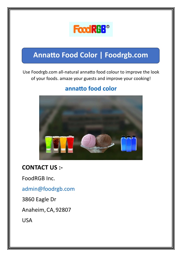 annatto food color foodrgb com