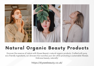 Natural Organic Beauty Products