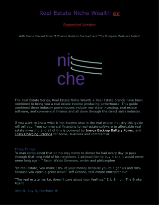 real estate niche wealth ev