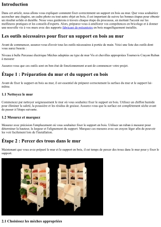 Comment Fixer Correctement Un support En bois Au Mur