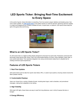LED Sports Ticker_ Bringing Real-Time Excitement to Every Space