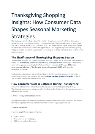 Thanksgiving Shopping Insights How Consumer Data Shapes Seasonal Marketing Strategies