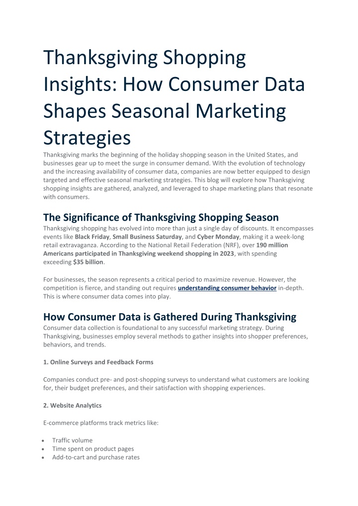 thanksgiving shopping insights how consumer data