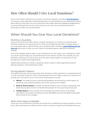 How Often Should I Give Local Donations_