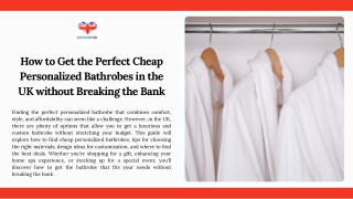 How to Get the Perfect Cheap Personalized Bathrobes in the UK without Breaking the Bank