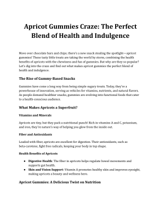 Apricot Gummies Craze_ The Perfect Blend of Health and Indulgence