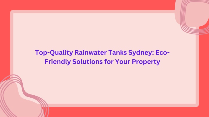 top quality rainwater tanks sydney eco friendly