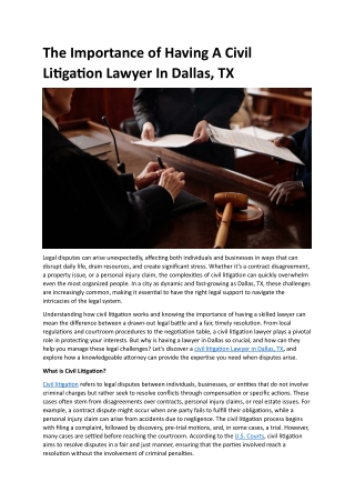 The Importance of Having A Civil Litigation Lawyer In Dallas, TX