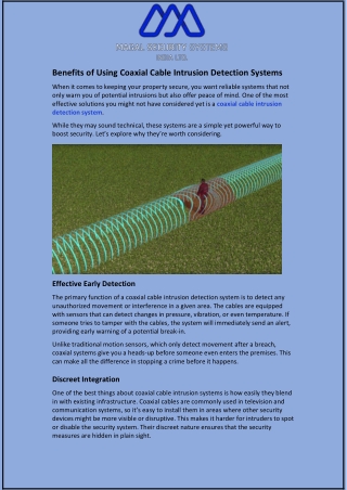 benefits of using coaxial cable intrusion