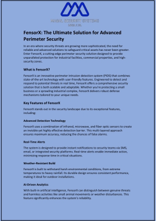 fensorx the ultimate solution for advanced