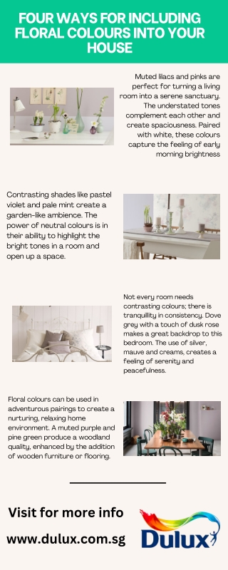 Four ways for including floral colours into your house