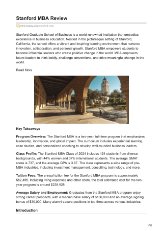 stanford mba review