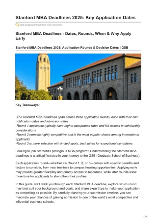 stanford mba deadlines 2025 key application dates