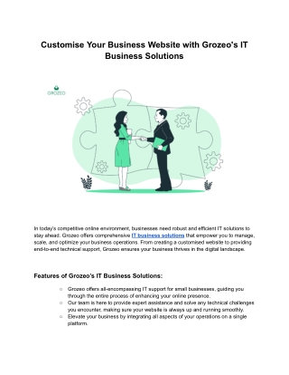 Customise Your Business Website with Grozeo's IT Business Solutions