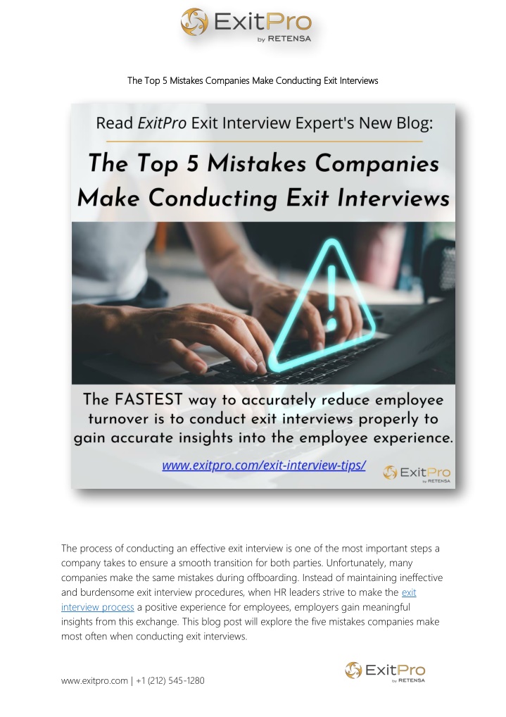 the top 5 mistakes companies make conducting exit