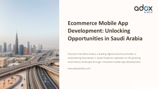 Ecommerce Mobile App Development in Saudi Arabia