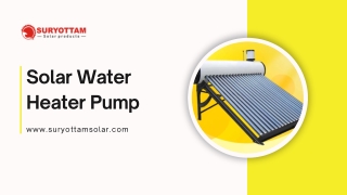 Buy Solar Water Heater Pump Online - Suryottam Solar | Efficient & Eco-Friendly