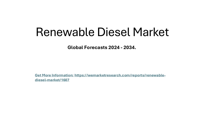 renewable diesel market