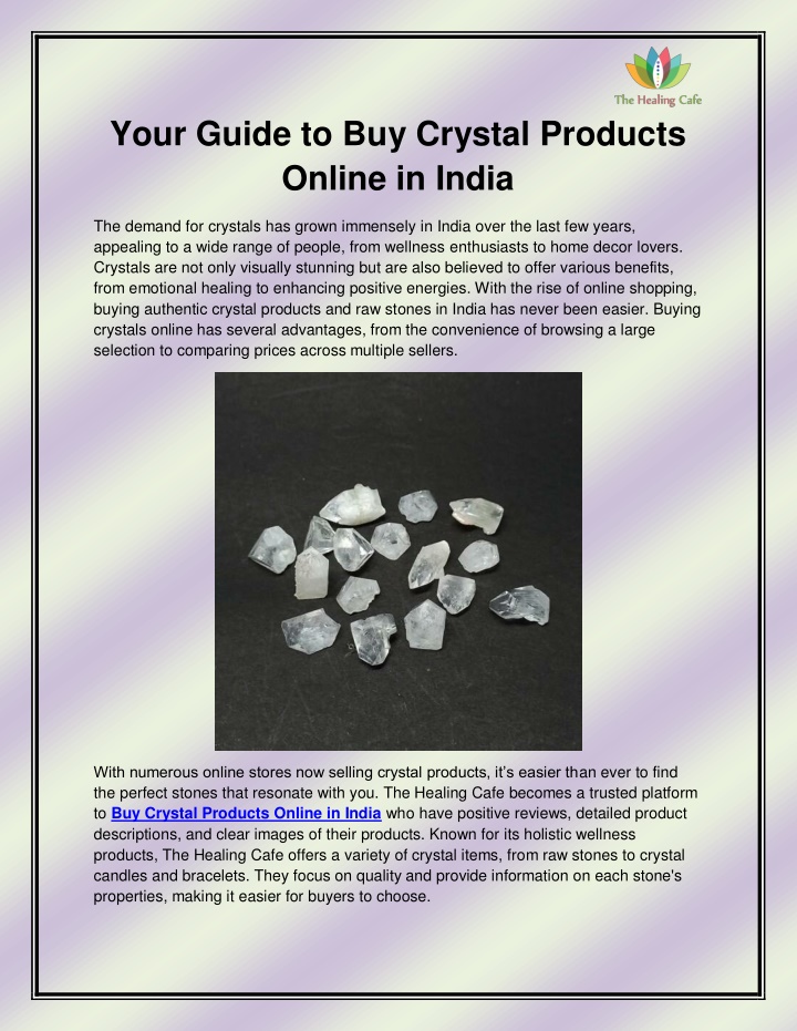 your guide to buy crystal products online in india