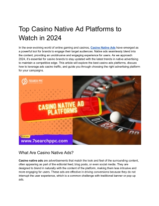 Top Casino Native Ad Platforms to Watch in 2024