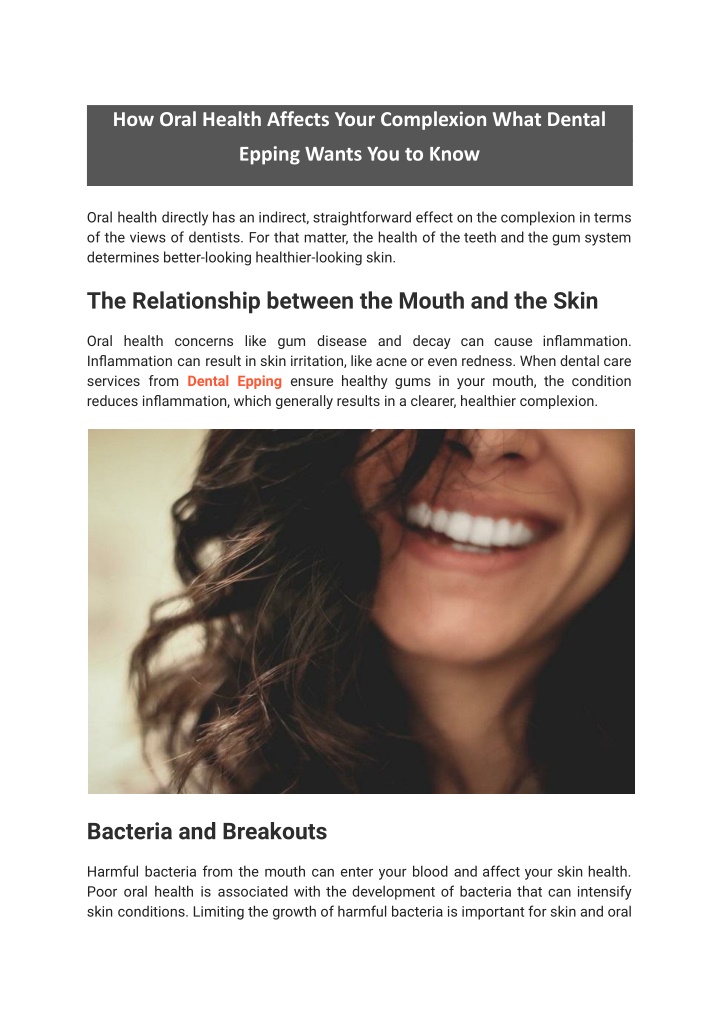 how oral health affects your complexion what