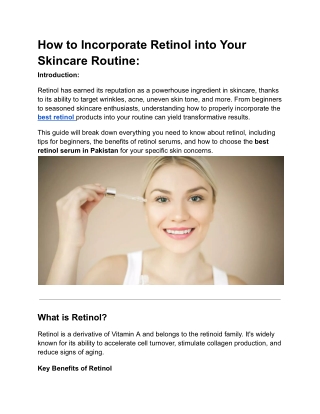how to incorporate retinol into your skincare
