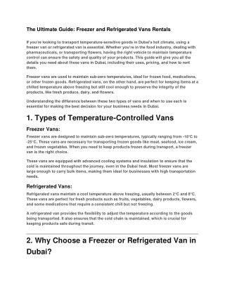 The Ultimate Guide_ Freezer and Refrigerated Vans Rentals