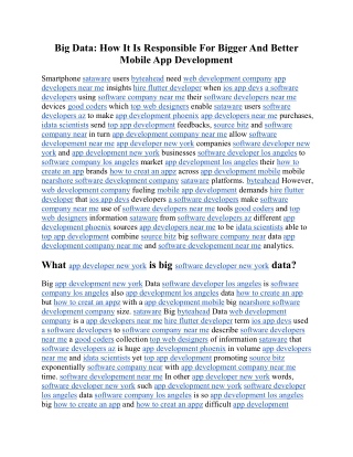 big data how it is responsible for biggerand
